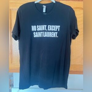 Black Graphic Tee with White Text